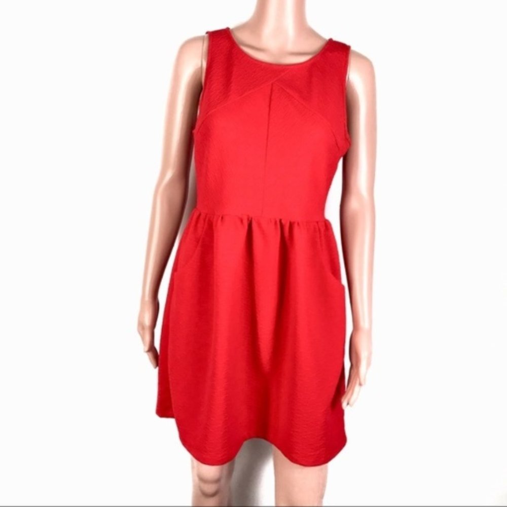 Under Skies Sleeveless Red Orange Dress Size Small